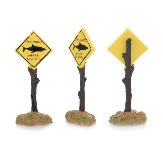 Aquarium Decoration Ornament Cartoon Resin Artificial Shark Warning Sign Landscaping Accessories for Fish Tank Aquarium Background