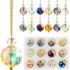 12 Pcs Crystal Glass Christmas Balls Ornaments, 1" Mini Round Christmas Tree Crystal Decorative Prism Hanging Decorations For Wedding Xmas Party Home