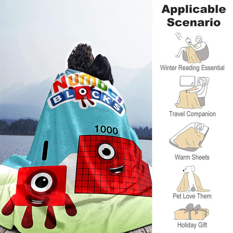 1pc Blanket Numberblocks7 Print Design, Lightweight Blanket for Sofa, Bed- Soft &Warm, Gift for All Seasons like Christmas, Halloween