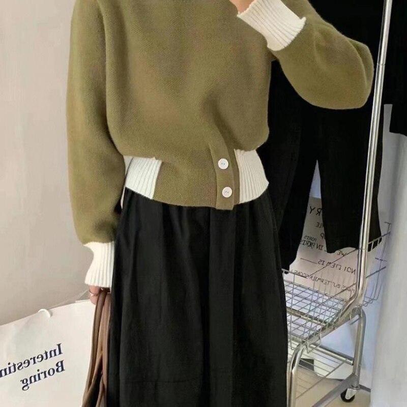 Pullover Sweater for Women Autumn Winter Sense of Design Loose Korean Slouchy Long Sleeve O Neck Casual Knitwear Female