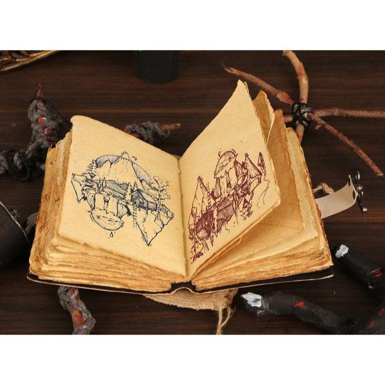 Luna Moth Leather Journal: Blank Spell Book of Shadows, Vintage Lock