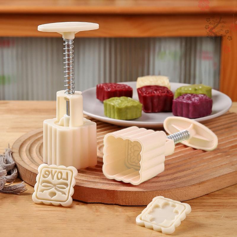 Mooncake Mold Mid-Autumn Festival Hand-Pressure Flower Moon Cake Mould Diy Hand Mooncake Pressure Fondant Decoration Tools