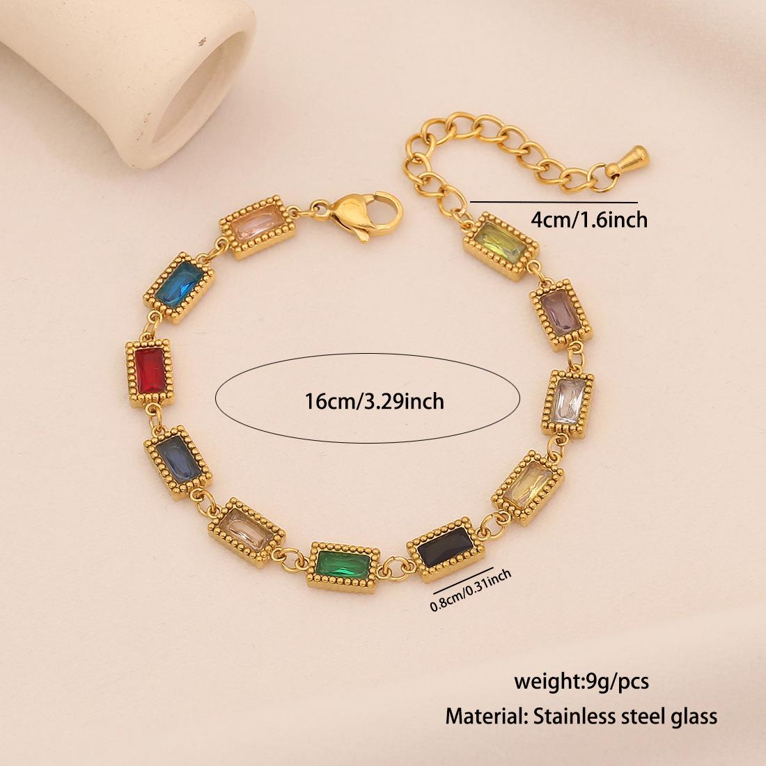 New Spring Exotic Style Colorful Stainless Steel Light Luxury Bracelet Fashionable Teardrop Jewelry