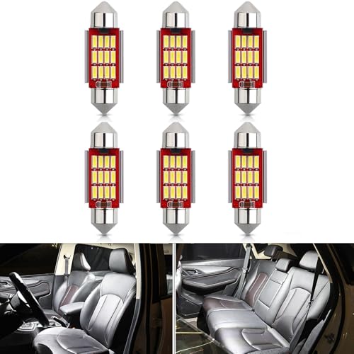 

YFFSFDC T10 36мм 12SMD Светодиодная лампа для салона, Белая, Внутреннее освещение, Автомобильный свет, Встроенный канселлер, Автомобильный светодиодный свет, Легко установить, Светодиодный свет для салона, Лиценз