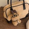 Cute Bow Glasses Puppy Keychain Cartoon Stuffed Dog Doll Keyring Lovely Backpack Pendant Decoration Car Key Holder For Girl Gift