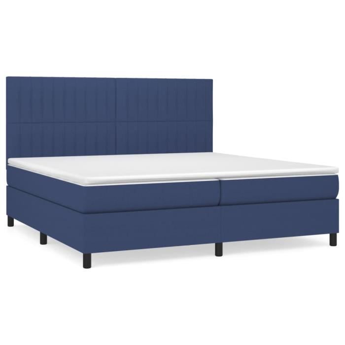 3141967 vidaXL Divan Bed with Mattress Blue 200x200 Cm Fabric