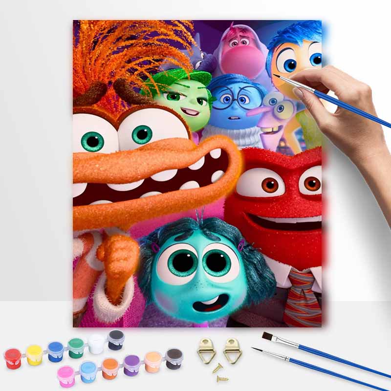 Disney Inside Out 2 oil paint by numbers painting kit handmade diy home decor gifts wall art character painting for bedroom decor art