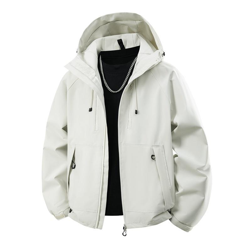 Spring and Autumn New Dopamine Men's Jacket Outdoor Windproof Casual Jacket Hooded Shoe Clothes
