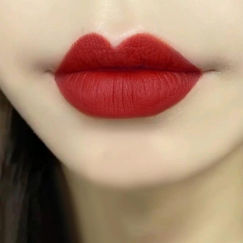 Li Jiaqi Recommend Non-Fading No Stain on Cup Burgundy Lipstick Raincoat Matte Long Lasting Waterproof Moisturizing Cherry Color