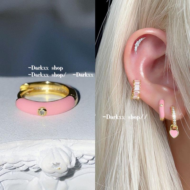 Color Enamel Earrings, High-end Niche Design, Retro Exquisite Temperament, Versatile and Simple Earrings, Stud Earrings, Women's Earrings.