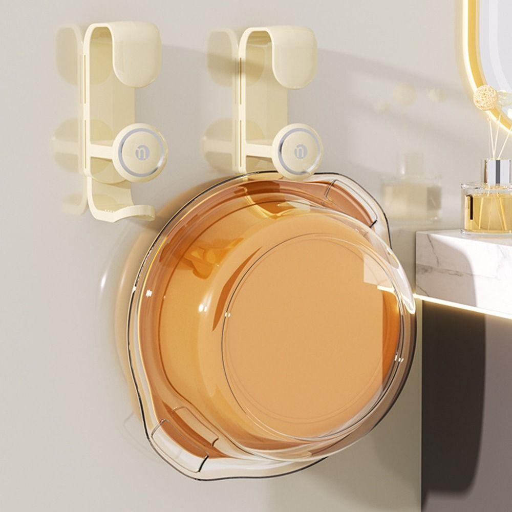 

2Pcs Self-adhesive Washbasin Storage Shelf Wall Mounted Basin Storage Rack Washbasin Hook Bathroom