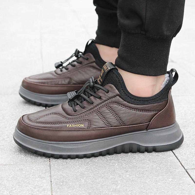 Shoes with fleece and thickened cotton boots, walking shoes, simple casual shoes, warm cotton shoes, winter styles