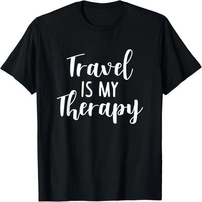Travel Is My Therapy Wanderlust Traveling Vacation Beach Fun T-Shirt