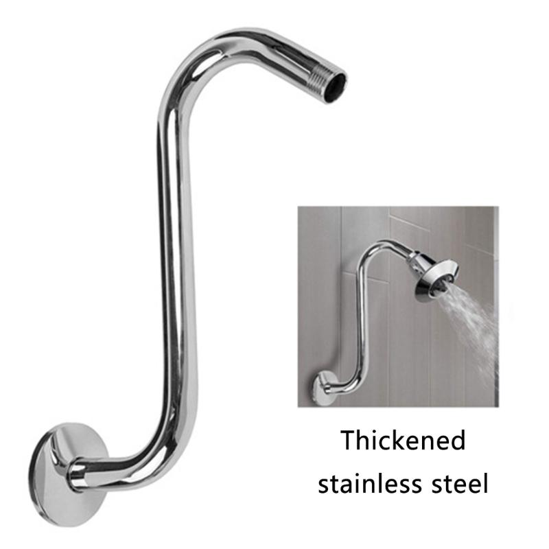 Enhances Your Shower Height with Sturdy Stainless Steel S Shape Showerhead Arm Chromes Finish Bathroom Accessory