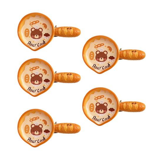 

5Pcs Girl Hairpins Cartoon Multiple Patterns Pan Shape Secure Hold Hair Clips Side Bang Hair Pins Versatile Hair Accessories D
