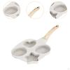 4-cup Egg Pan Nonstick Frying Aluminium Alloy with Wooden Handle Non Stick Divided for Muffins