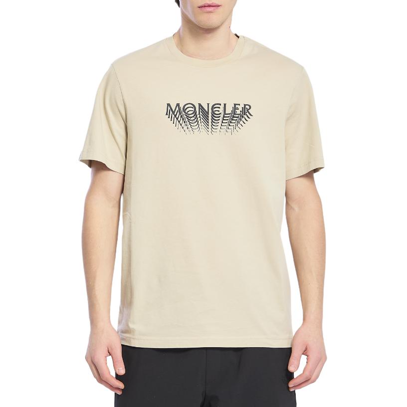 Moncler SS26 Katoenen Jersey Brief Ronde Hals Pullover Korte Mouw T-shirt Heren Tops L10918C0002289AYW216 L white