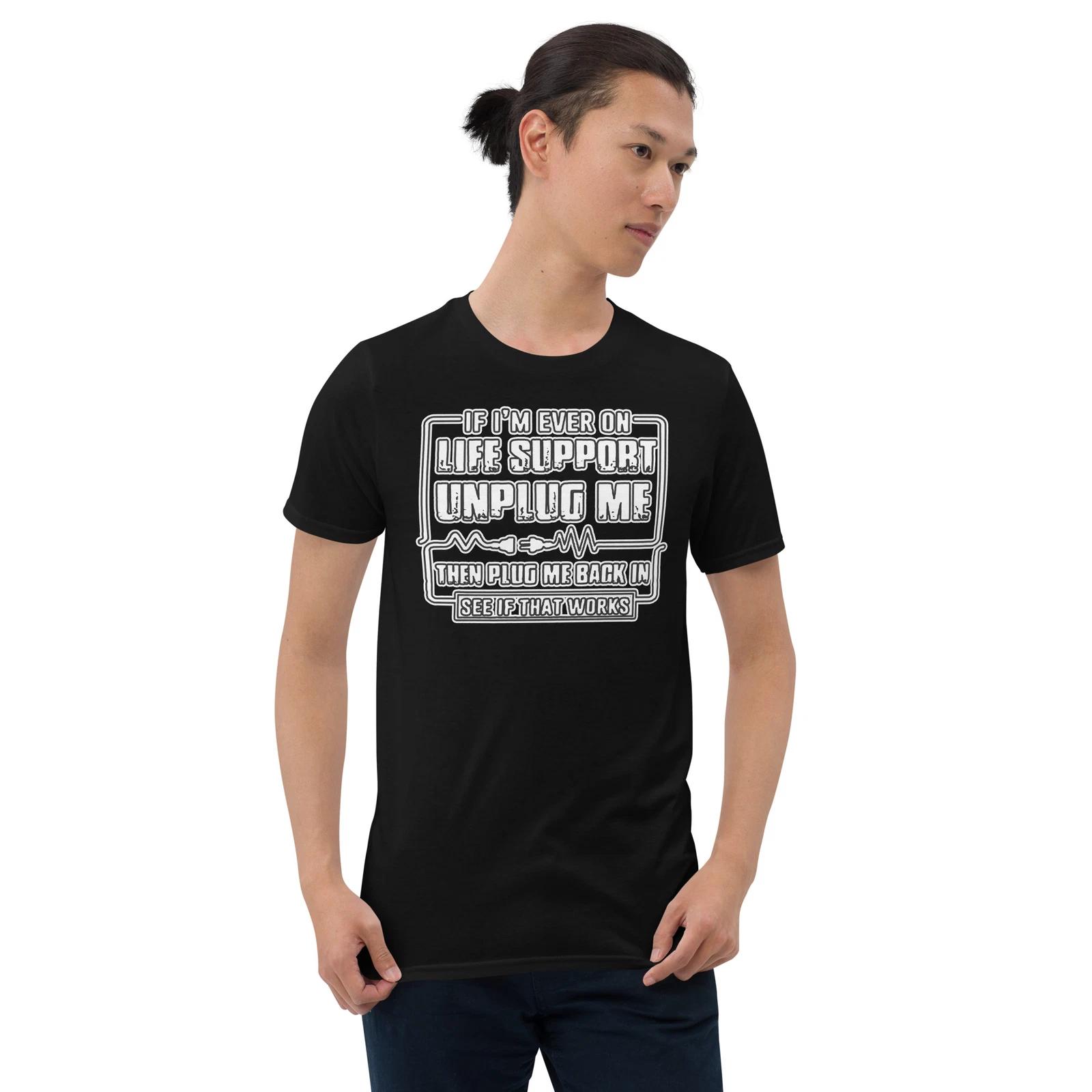 

UNPLUGME AND PLUGME BACK FUNNY GRAPHIC Short-Sleeve Unisex T-Shirt 2XL