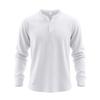 Mens Long Sleeve Henley Shirt Casual Slim Fit Top For Outdoor Wear