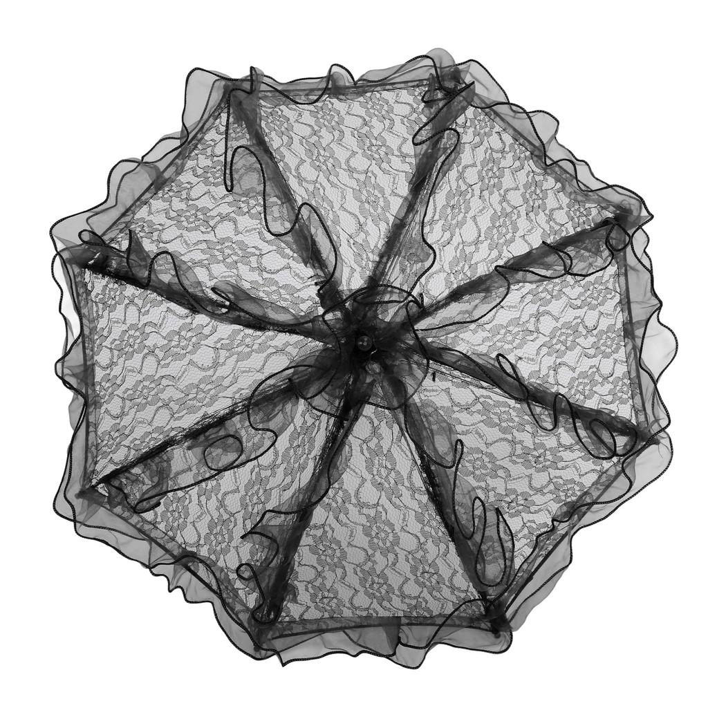 Zerodis Lace Parasol Umbrella 60cm (Black)
