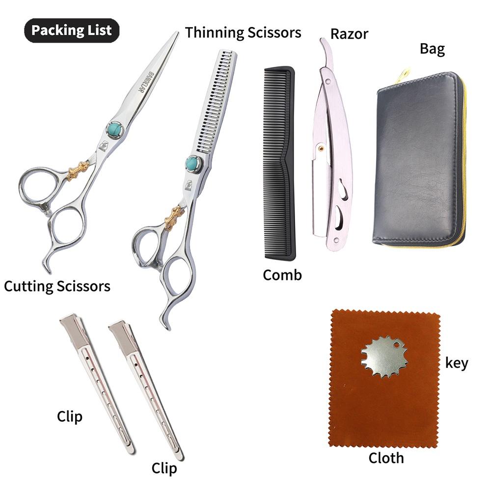 

Sangelar 6-дюймовый профессиональный парикмахерский набор, набор ножниц для волос, набор парикмахерских инструментов серебряный