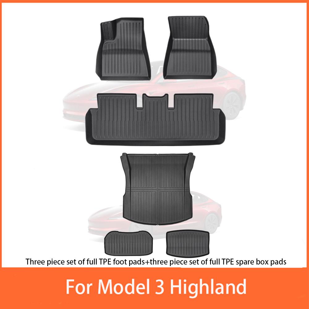 For Tesla For New Model 3 2026-2024 TPE Highland Floor Mats Waterproof Anti-Slip Mats Cargo Liner Floor Mats Interior Accessorie