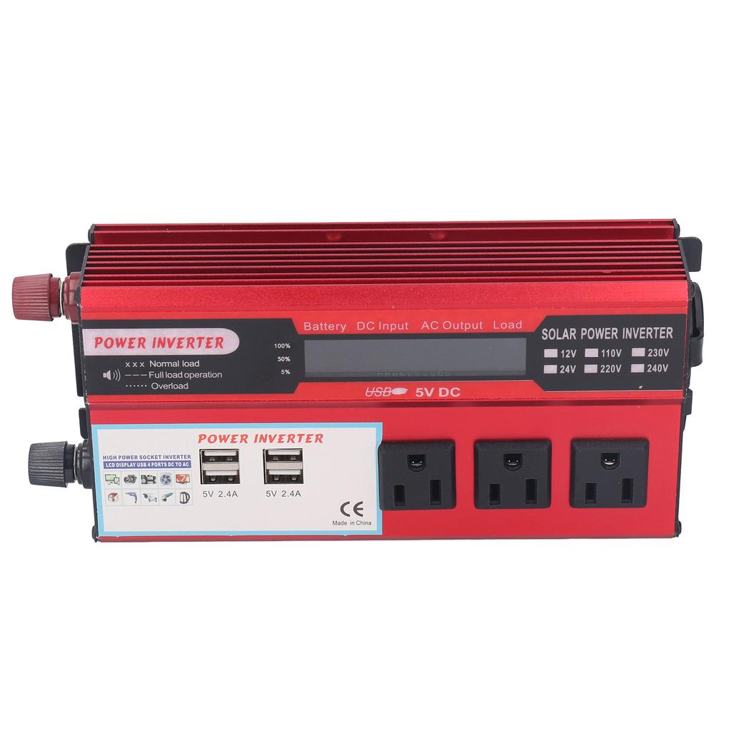 500W Car Inverter with 3   Sockets 4 USB Ports LCD Display Modified Sine Wave Inverter Converter