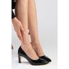 Lita Black Color Patent Leather Women's Stiletto Heeled Shoes
