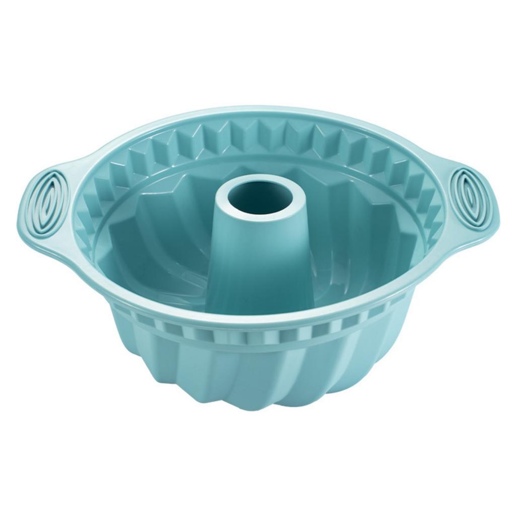 9.5 Inch Silicone Cake Pans, Non-stick Fluted Cake Pan With Sturdy Handle, Cake Baking Molds, Perfect Bakeware For Cake, Gelatin, Bread, Gelatinas