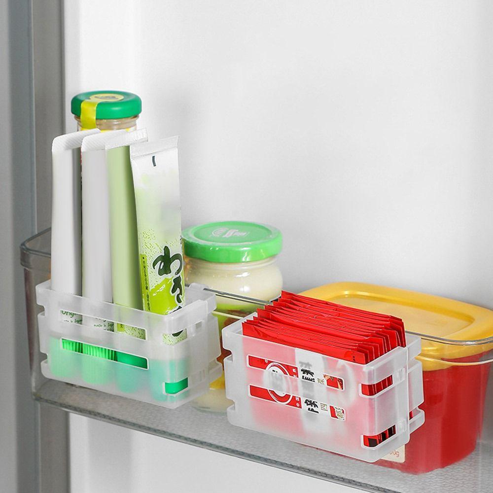 Classified Refrigerator Side Door Storage Box Clip-on Transparent Refrigerator Boxs Scalable Removable