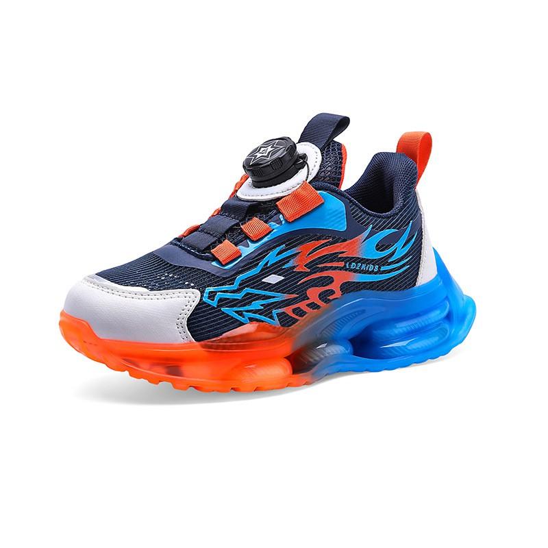 Boys Winter Warm Fleece-Lined Sneakers With Rotating Buckle Closure Basketball Running Indoor Sports