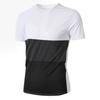 Men'S Autumn Sports Fitness Leisure Stand Up Collar Elastic Color Blocked Round Collar Short Sleeve T-Shirt