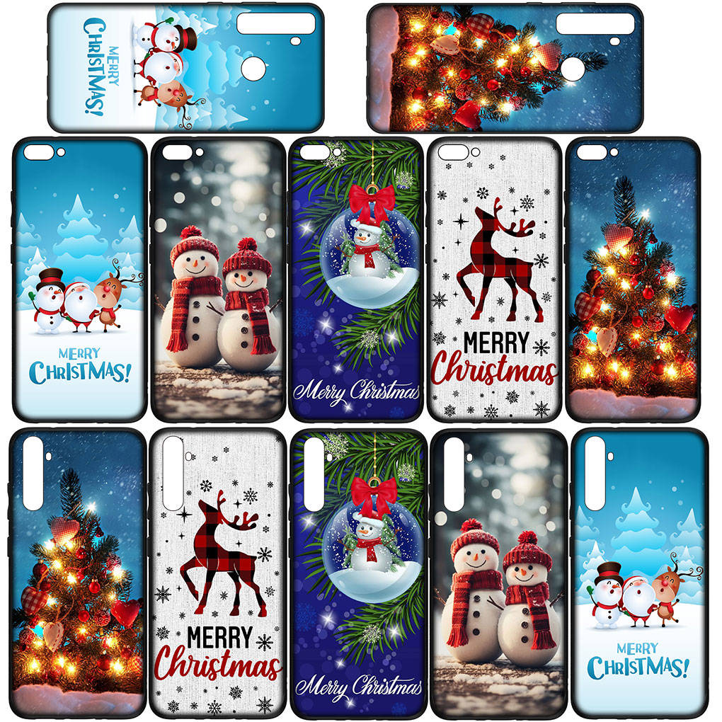 Phone Case for Samsung Galaxy S25 S24 S23 iPhone 16 15 Xiaomi Redmi Note 14 13 12 16E 11 Pro Max OPPO Moto Huawei Tree Gift Merry Christmas Deer Cover