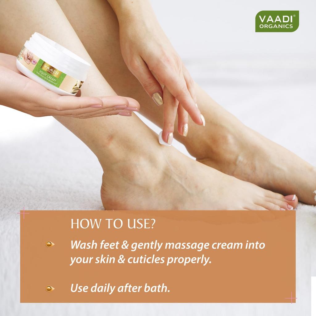 Vaadi Herbals Foot Cream With Clove And Sandal Oil For Dry Rough Heels Moisturizing Foot Care Cream 30 g X Pack Of 3