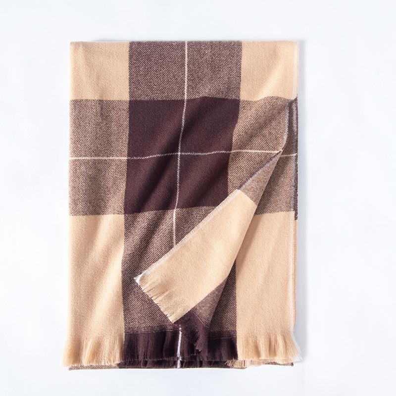 Женский шарф из имитации кашемира, женский зимний винтажный клетчатый шарф, пашмина, женский шарф, накидка, шаль, зимний шарф One Size& 8Y