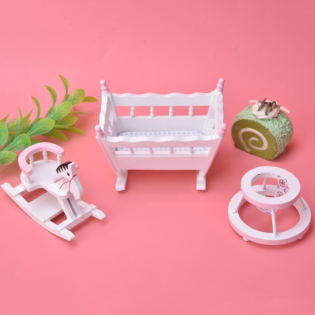 1:12 Doll House Accessories   Furniture     Wooden Horse Stroller Set