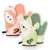 Fabric+silicone Anti-scalding  Gloves Kitchen Oven Heat Insulation Hand Protecter