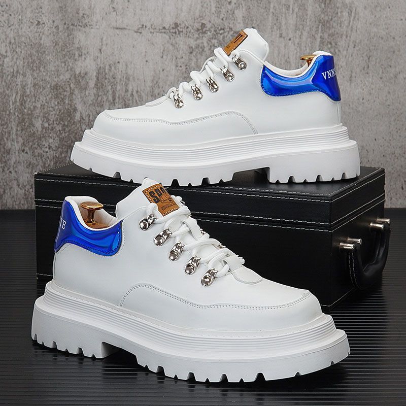 Martin boots men's spring trend high-top board shoes platform casual shoes men's inner height-increasing short boots
