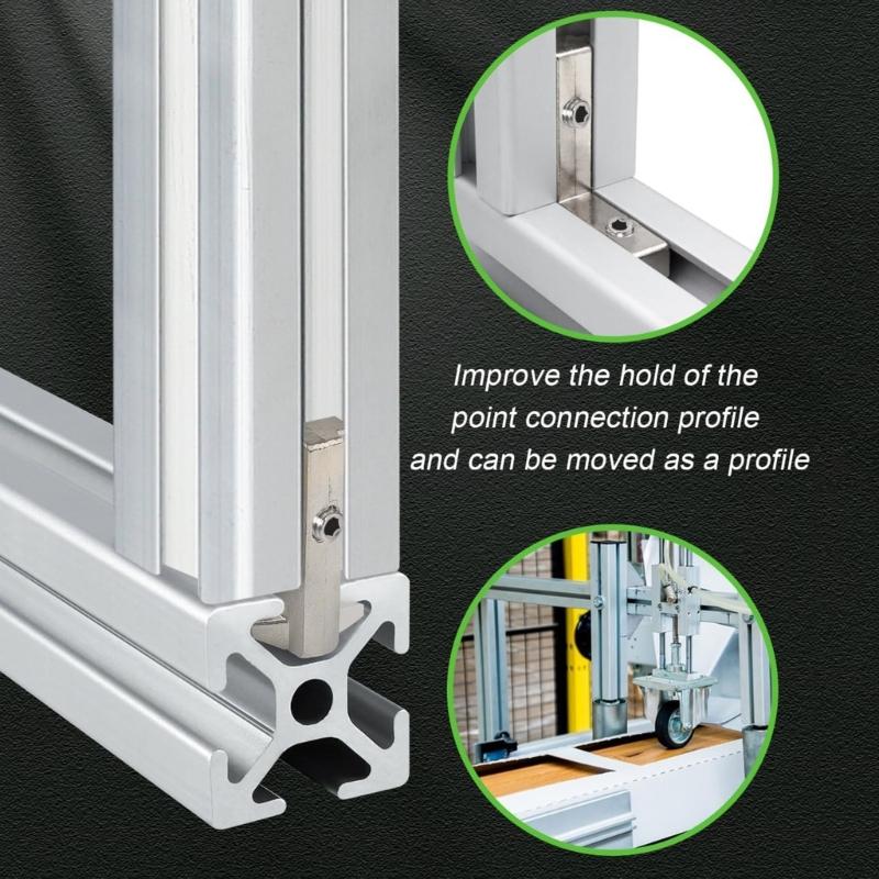 10Pieces Sturdy Stainless Steel L Shaped Brackets for 8mm Slot Aluminum Frame Right Angles Connection Daily Use