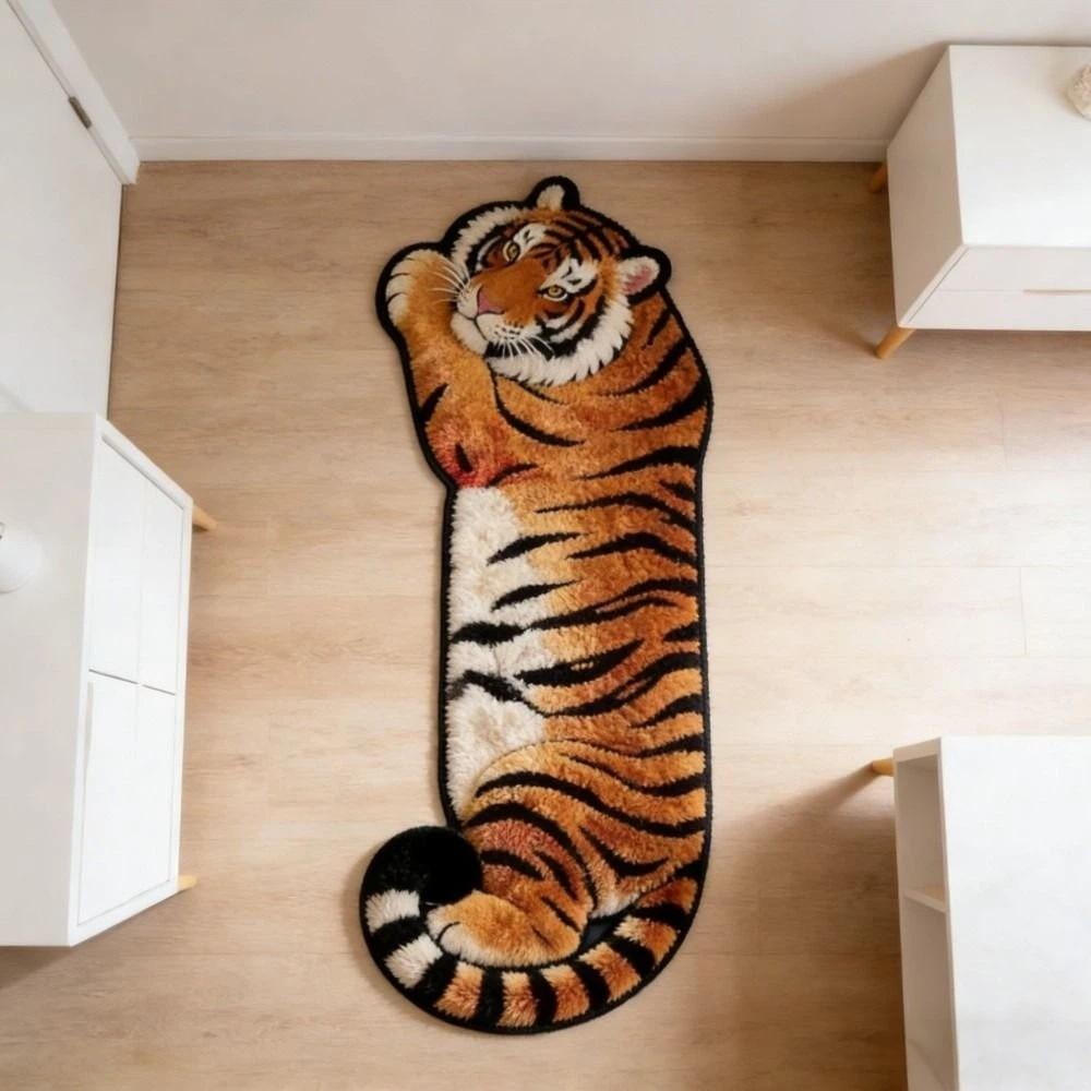Water-absorbing Doormat 2D Flat Tiger Bedside Rug Creativity Bedroom Carpet  Home Decor