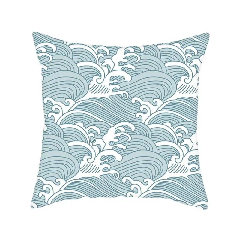 Wave Pattern Decorative Polyester Cushion Cover Throw Sofa Bed Couch Decorative Pillow Case Home Decor 45X45CM Fundas De Cojin