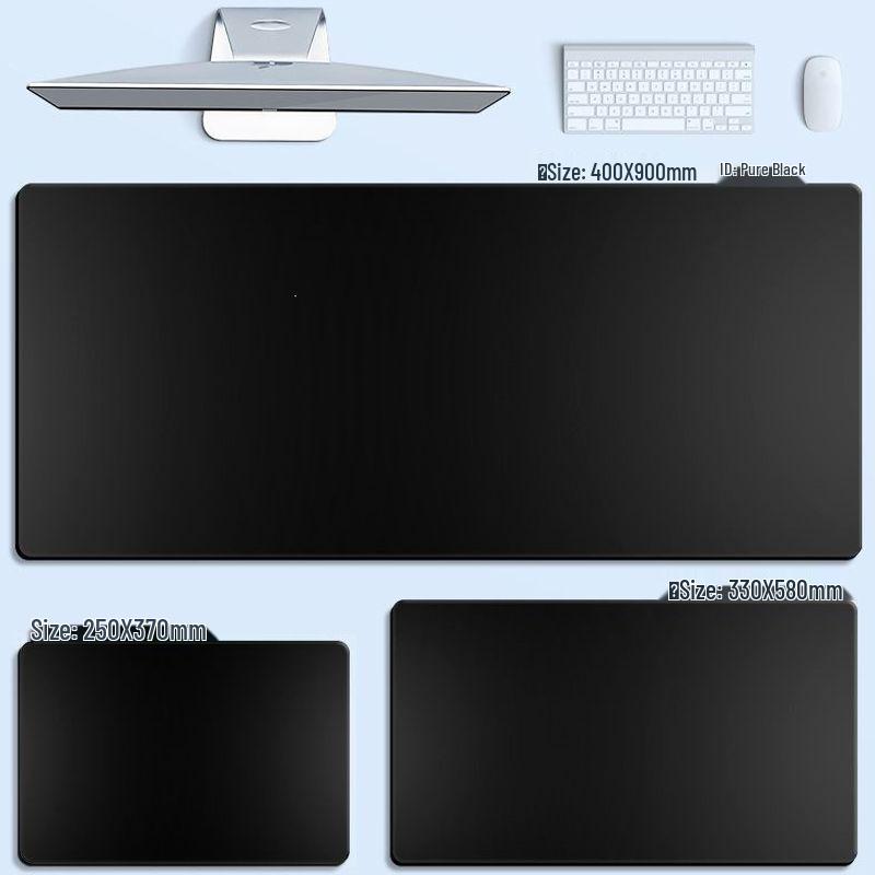 Ultra-Large Thick Black Gaming Desk Mat with Precision Edges