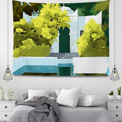 Oil Painting Nature Landscape Tapestry Colorful Building Tapestry Minimalist Art Tapestry Art Home Living Room Decor Tapestries