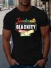 June Day Men's Tshirt Black Geometric Pattern "Black Aesthetics" Design Suitable for Daily Wear and Celebration Bold Pattern ...