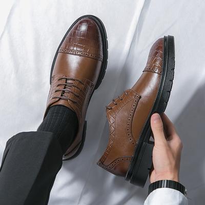 Fashion Business Formal Brown Leather Shoes Mens Fashion Casual Dress Shoes Classic Italian Formal Oxford Shoes For Men Zapatos Hombre