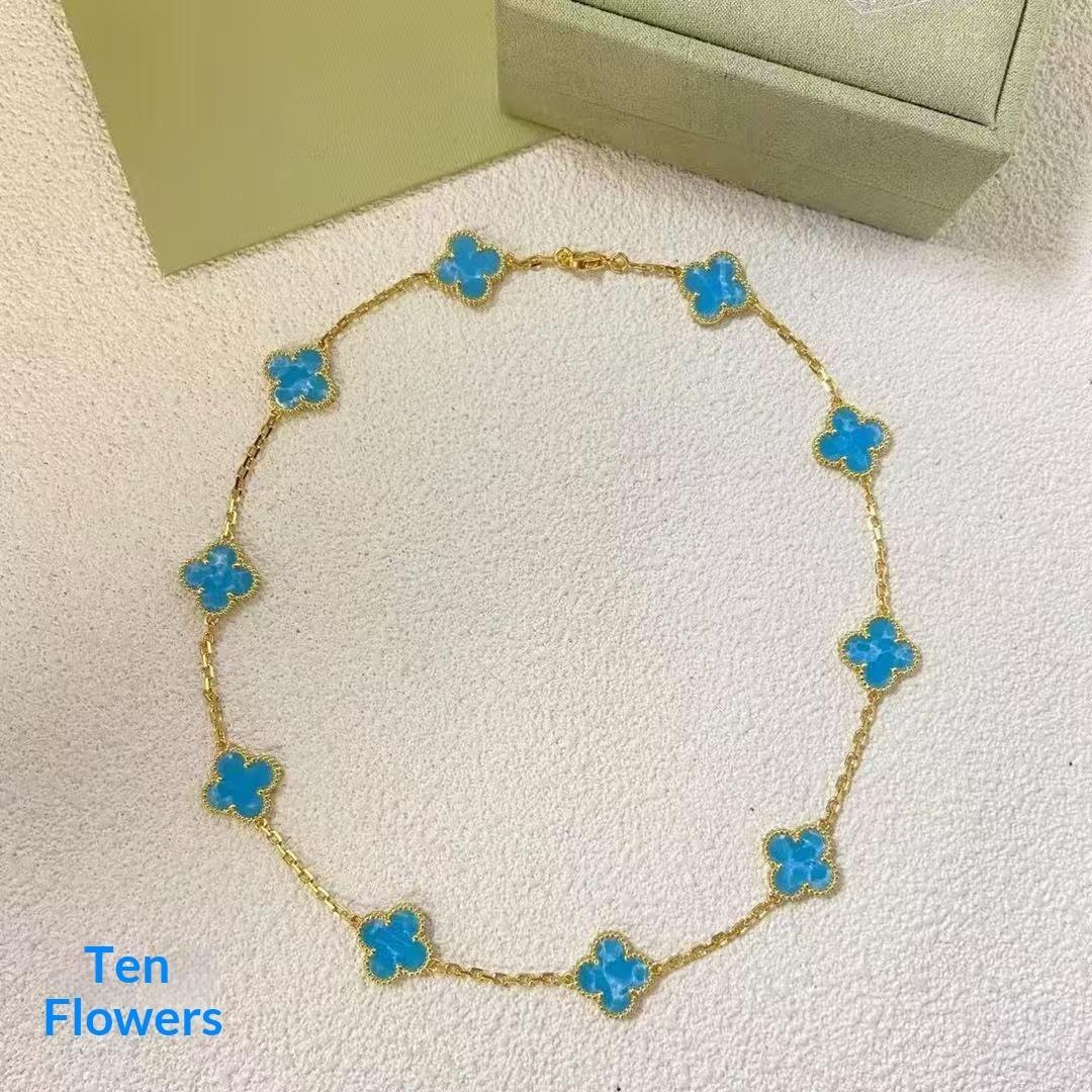 Four-leaf Clover Necklace for Women 20 Flowers High Quality Luxury Women s Sweater Chain 925 silver