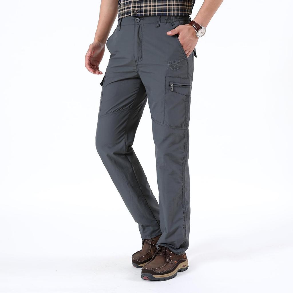 Męskie Wodoodporne Szybkoschnące Spodnie Outdoorowe z Wieloma Kieszeniami - Luźny Krój, Wiatroodporne, Wiosna/Jesień, Rozmiar S-105