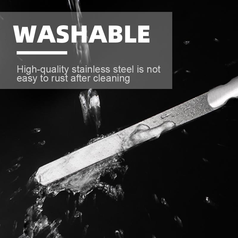 1pc Stainless Steel Double Side Nail File Styling Accessories Polish Remover For Buffer Manicure Tools For Salon Home And Travel