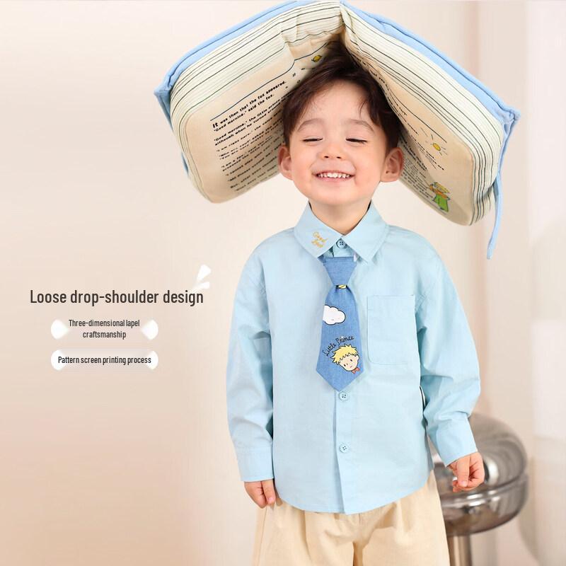 LUSON Baby Boy Long Sleeve Collared Shirt One Size