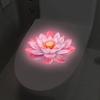 1Pc Luminous Lotus Toilet Sticker, Creative Self-Adhesive Wall Decal For Bathroom, Waterproof Luminous Decoration